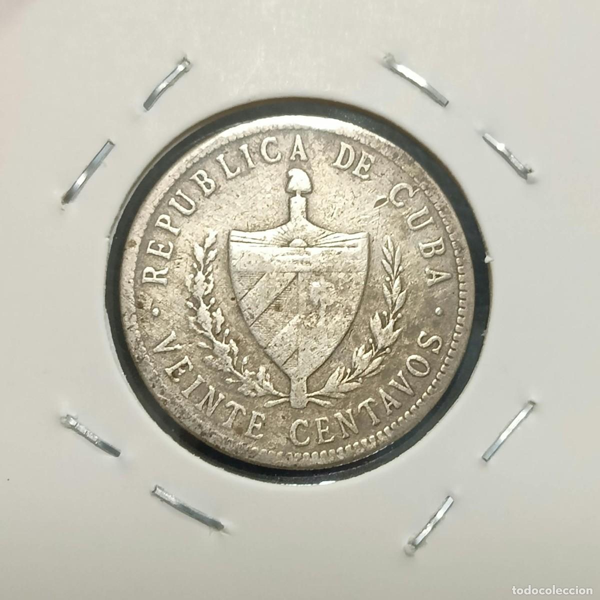 Monedas antiguas de Am&eacute;rica: Cuba. Moneda 20 centavos 1920