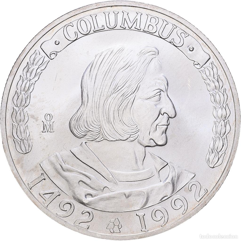 Monedas antiguas de Am&eacute;rica: [#1168090] M&eacute;xico, Onza, Troy Ounce of Silver, Colombus quincentenary, 1992, Plata, EBC