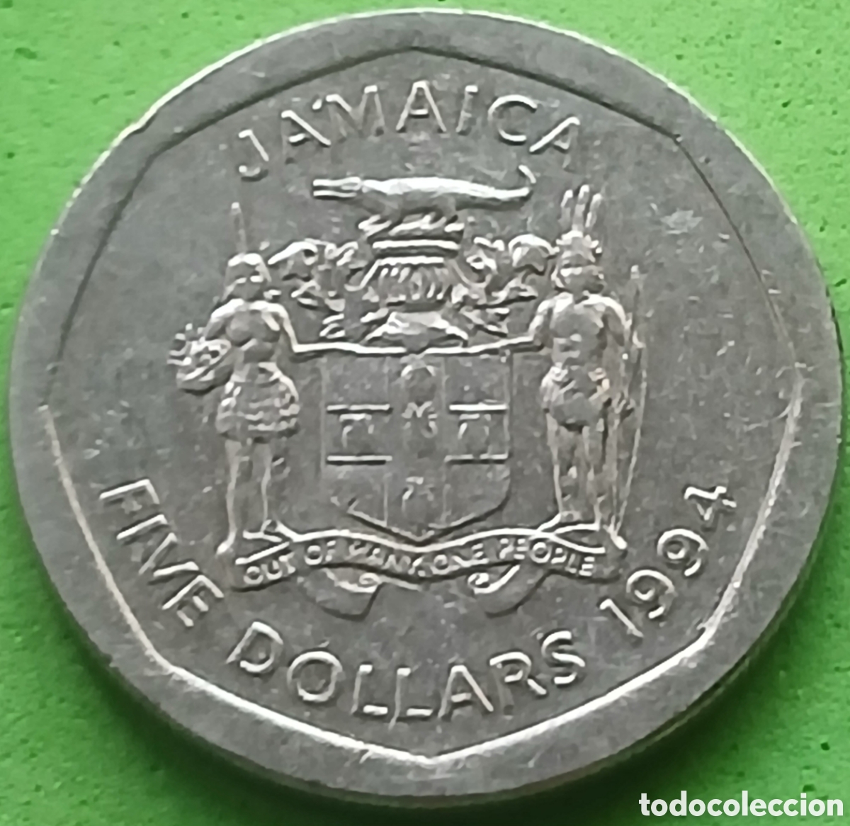 Monedas antiguas de Am&eacute;rica: Jamaica five dollars 1994 km#163