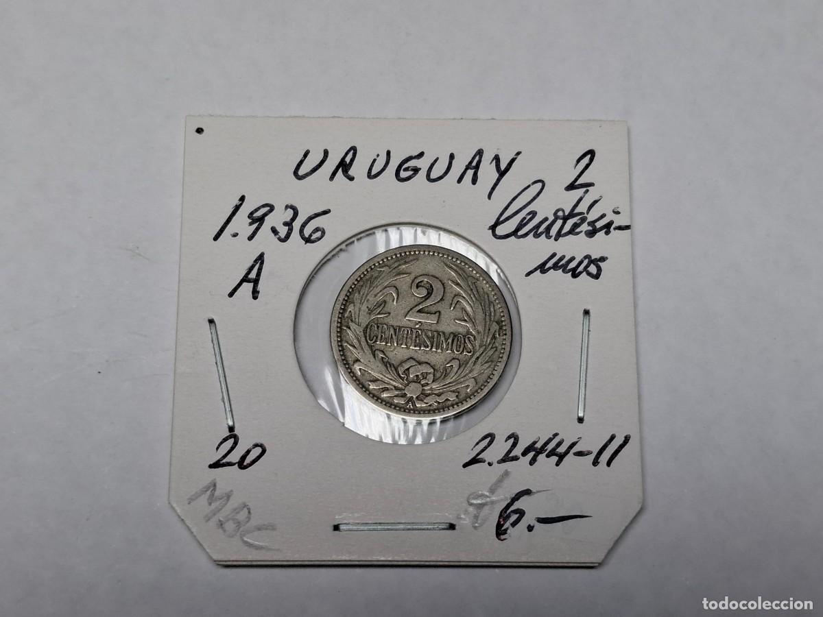 Monedas antiguas de Am&eacute;rica: 2 CENTIMOS de 1936 A KM 20 URUGUAY de MBC