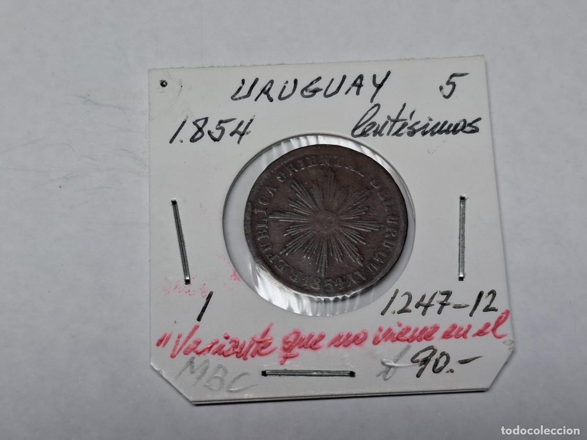 Monedas antiguas de Am&eacute;rica: 5 CENTIMOS de 1854 KM 1 URUGUAY de MBC