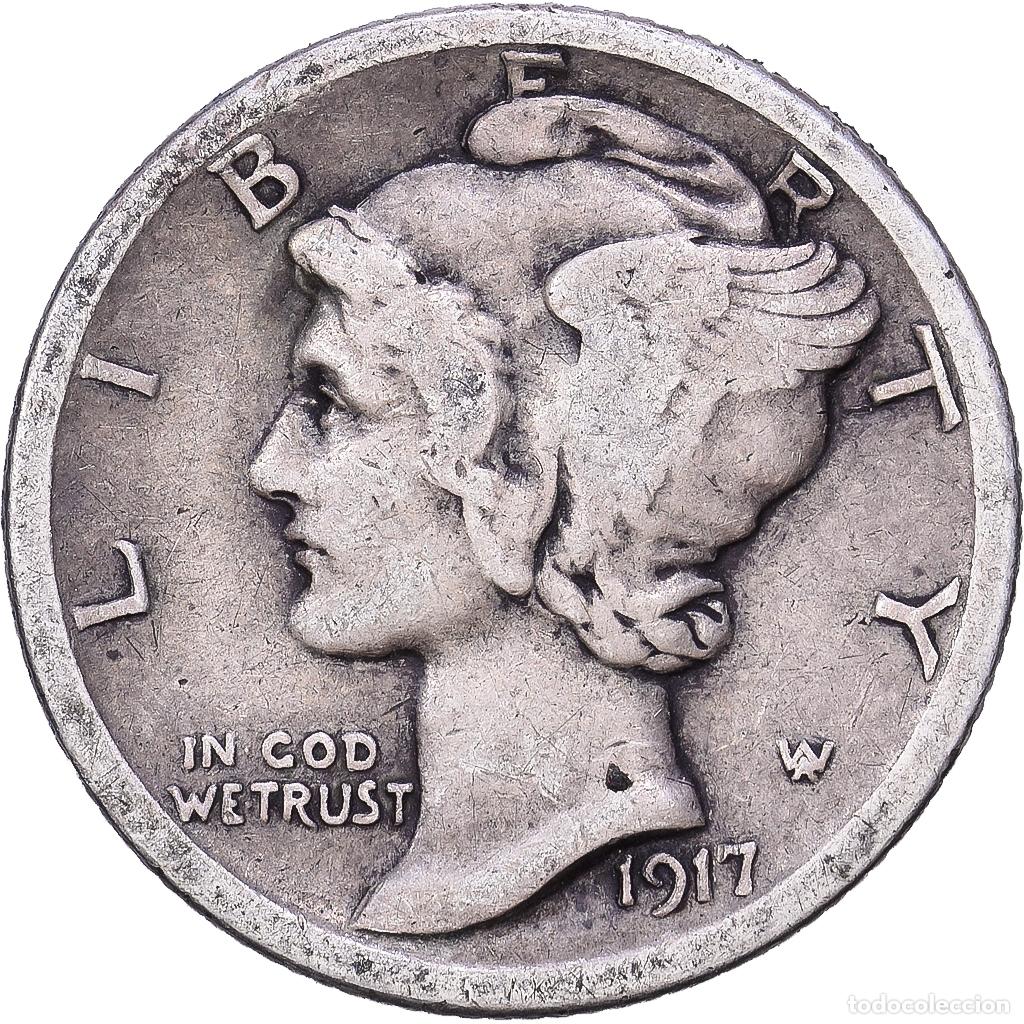 Monedas antiguas de Am&eacute;rica: [#1167946] Estados Unidos, Dime, Mercury Dime, 1917, San Francisco, Plata, BC+, KM:140