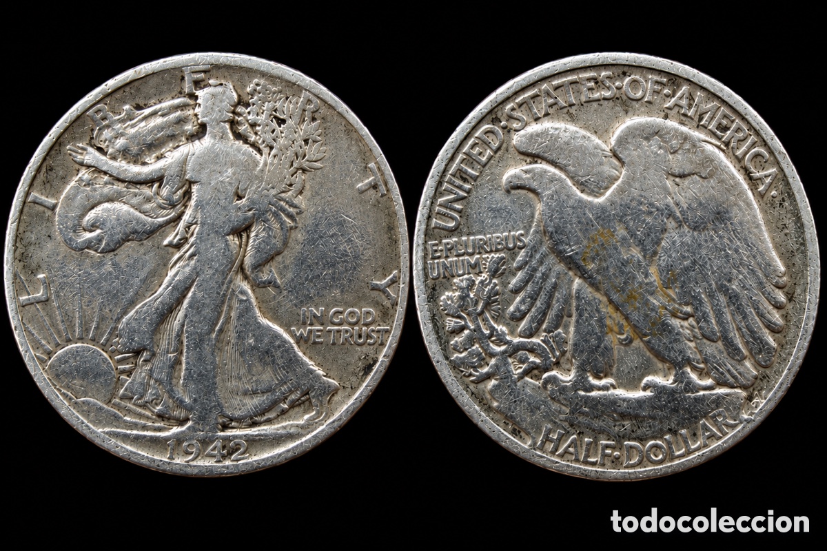 Monedas antiguas de Am&eacute;rica: Half Dollar 1943 Estados Unidos