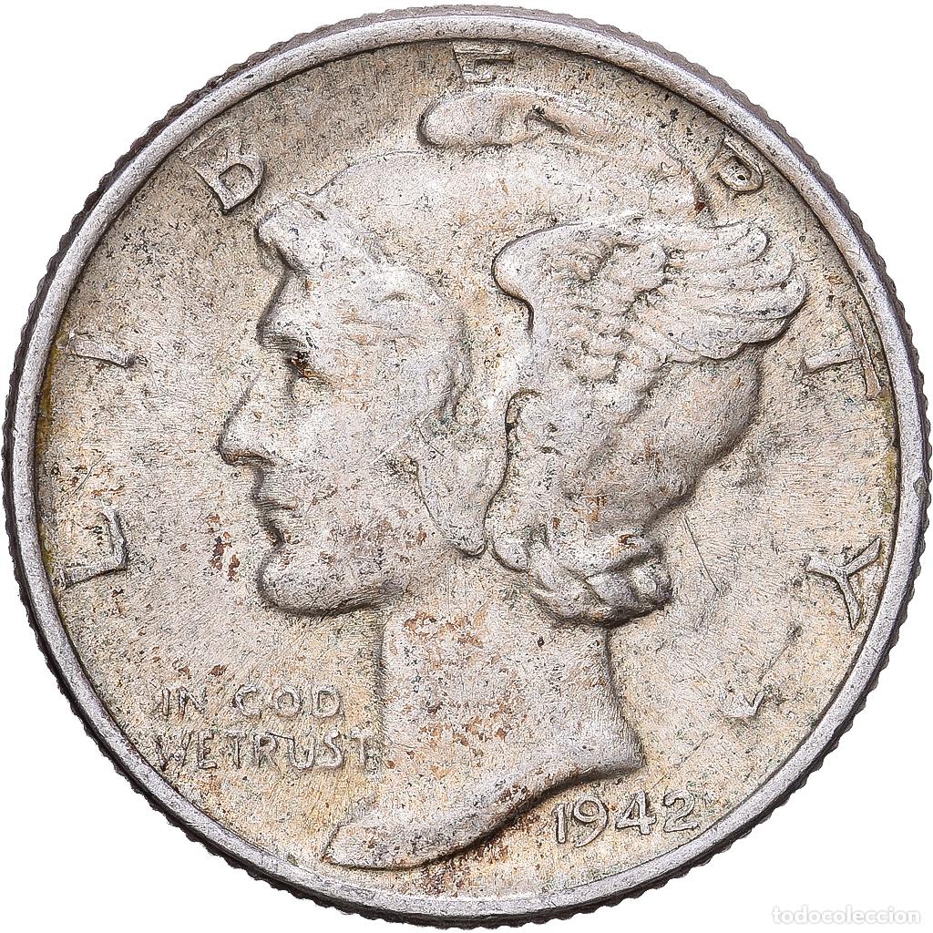 Monedas antiguas de Am&eacute;rica: [#1167950] Estados Unidos, Dime, Mercury Dime, 1942, Philadelphia, Plata, MBC, KM:140