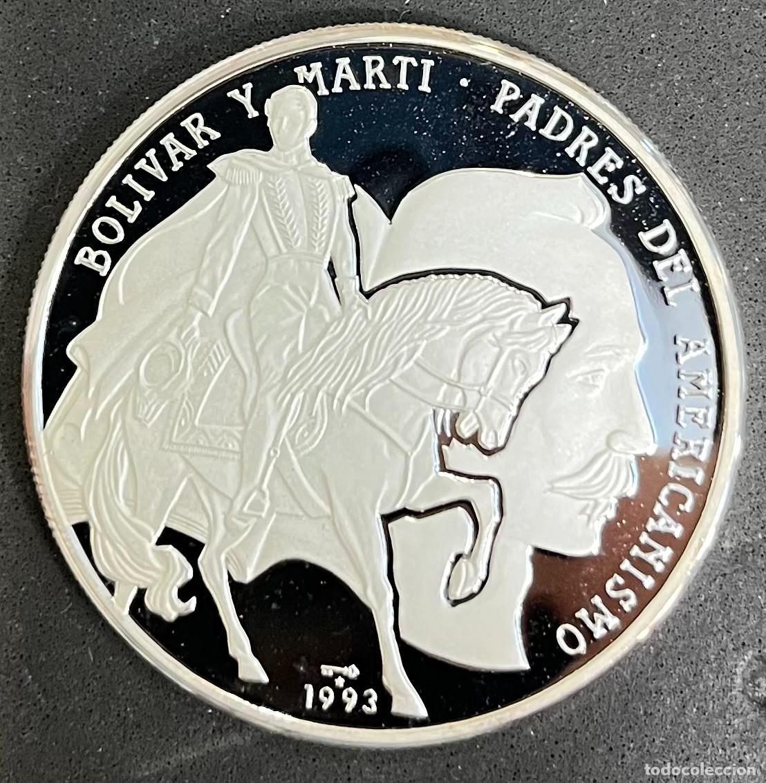 Alte M&uuml;nzen aus Amerika: CUBA , A&Ntilde;O 1993 , 10 PESOS PLATA (999) , &rdquo;BOLIVAR Y MARTI &rdquo; PESO 31,10 GR