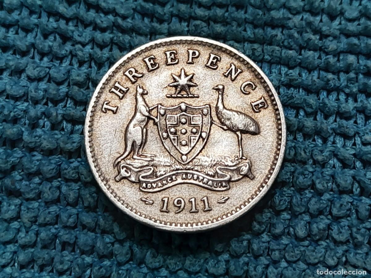 Monedas antiguas de Am&eacute;rica: Australia, George V, 3 Pence 1911