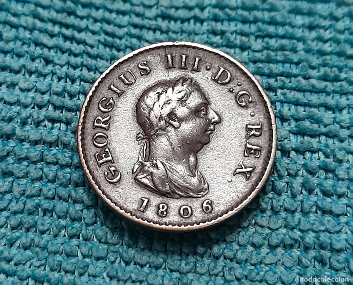 Monedas antiguas de Am&eacute;rica: Reino Unido, Geprge III, 1 Farthing 1806, RARA