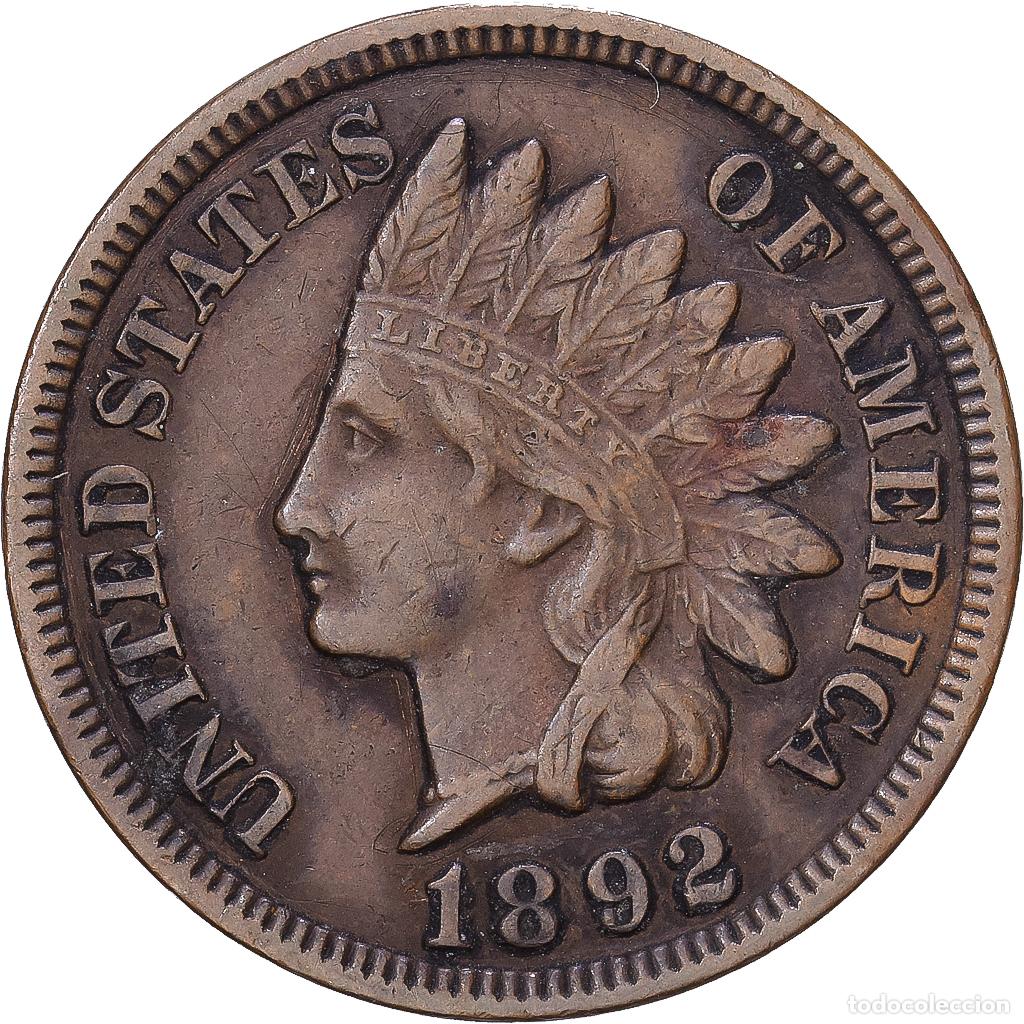 Monedas antiguas de Am&eacute;rica: [#1168214] Estados Unidos, Cent, Indian Head Cent, 1892, U.S. Mint, Bronce, MBC, KM:90a