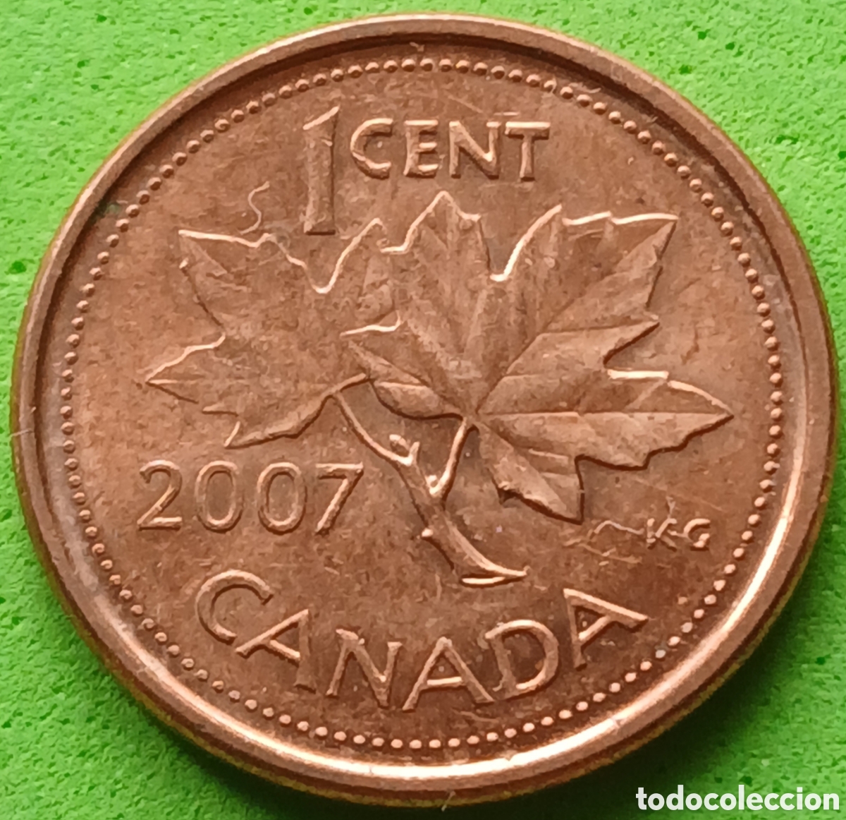 Monedas antiguas de Am&eacute;rica: Canad&aacute; 1 cent 2007 km#490a magn&eacute;tica
