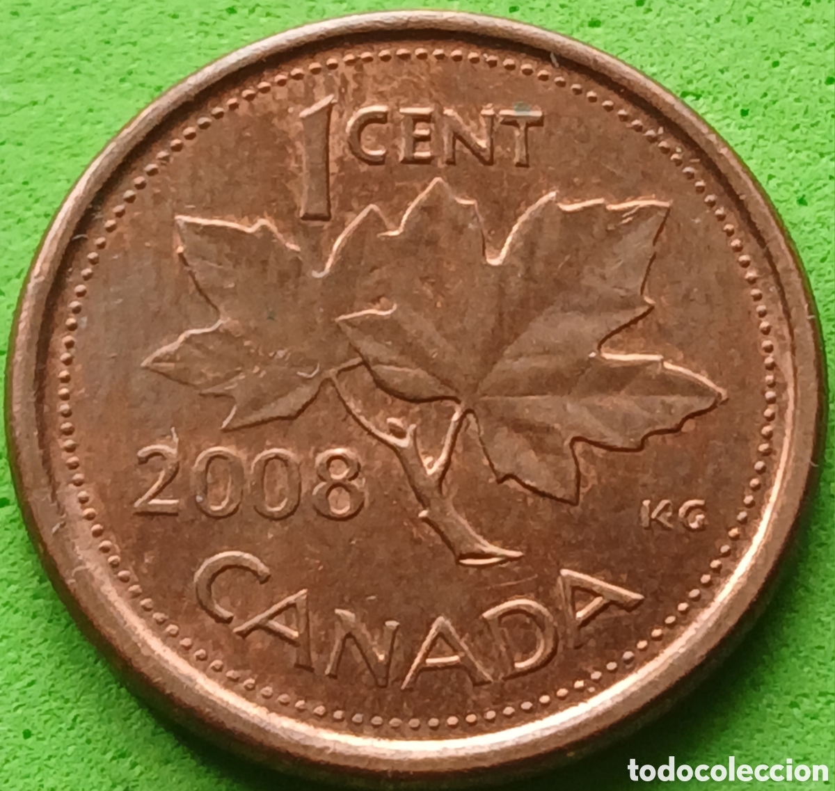 Monedas antiguas de Am&eacute;rica: Canad&aacute; 1 cent 2008 km#490a magn&eacute;tica