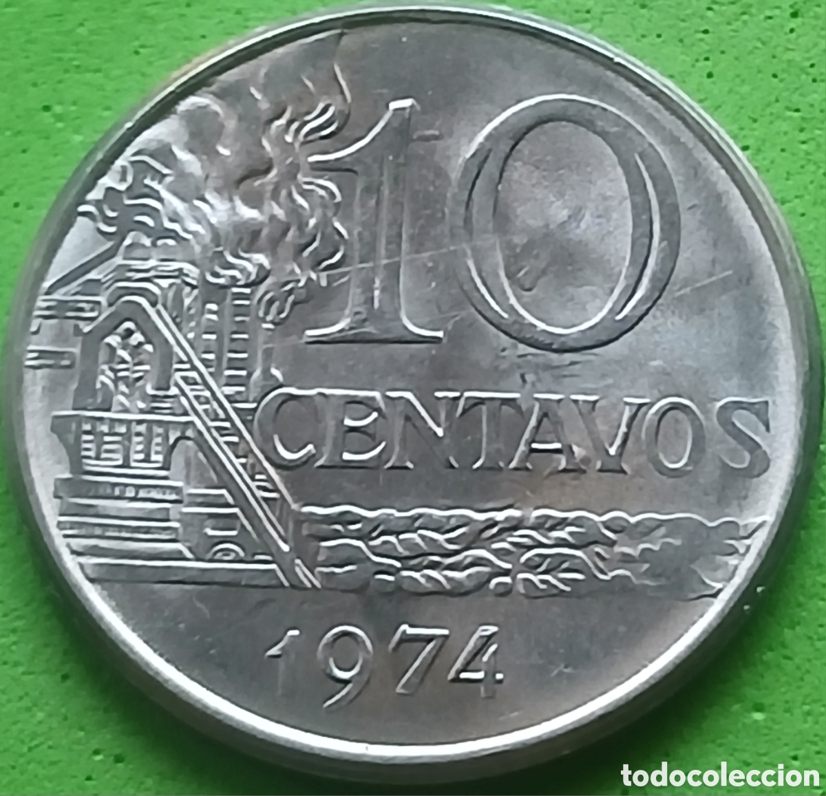 Monedas antiguas de Am&eacute;rica: Brasil 10 centavos 1974 km#578.1a