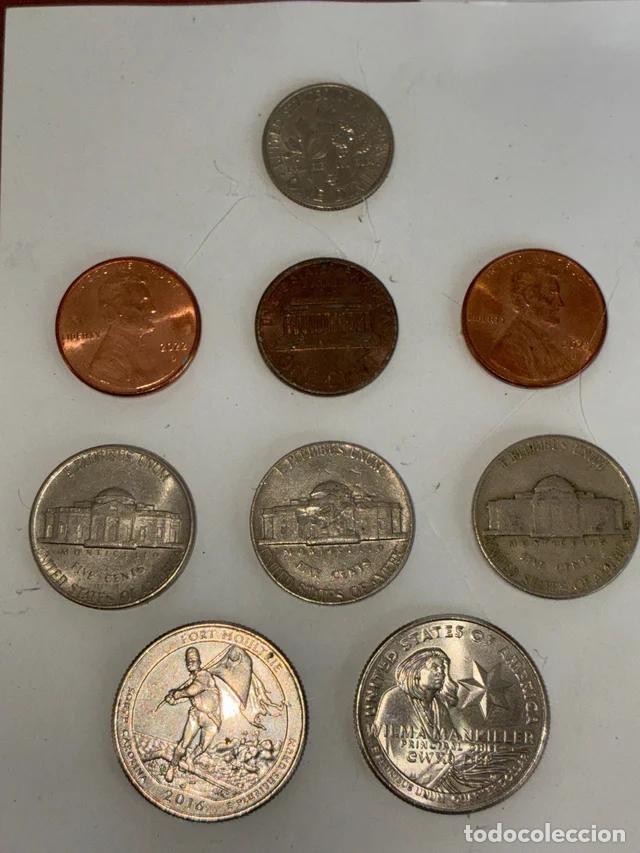 Monedas antiguas de Am&eacute;rica: Colecci&oacute;n de 9 Monedas de Estados Unidos