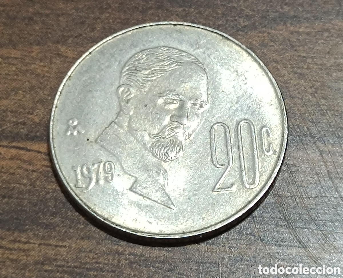 Monedas antiguas de Am&eacute;rica: 20 centavos de M&eacute;xico 1979