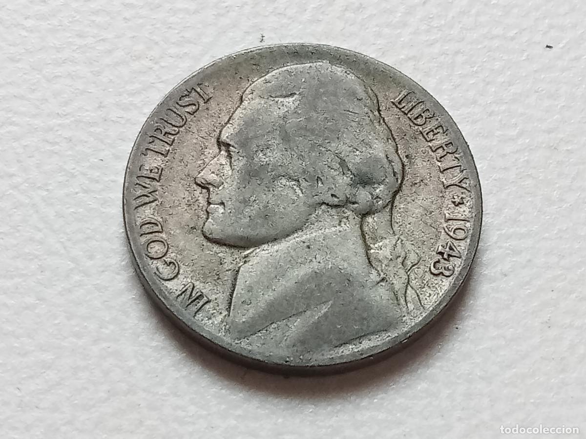 Moedas antigas da Am&eacute;rica: ESTADOS UNIDOS 5 CENTS PLATA .350 1943 P KM#192A