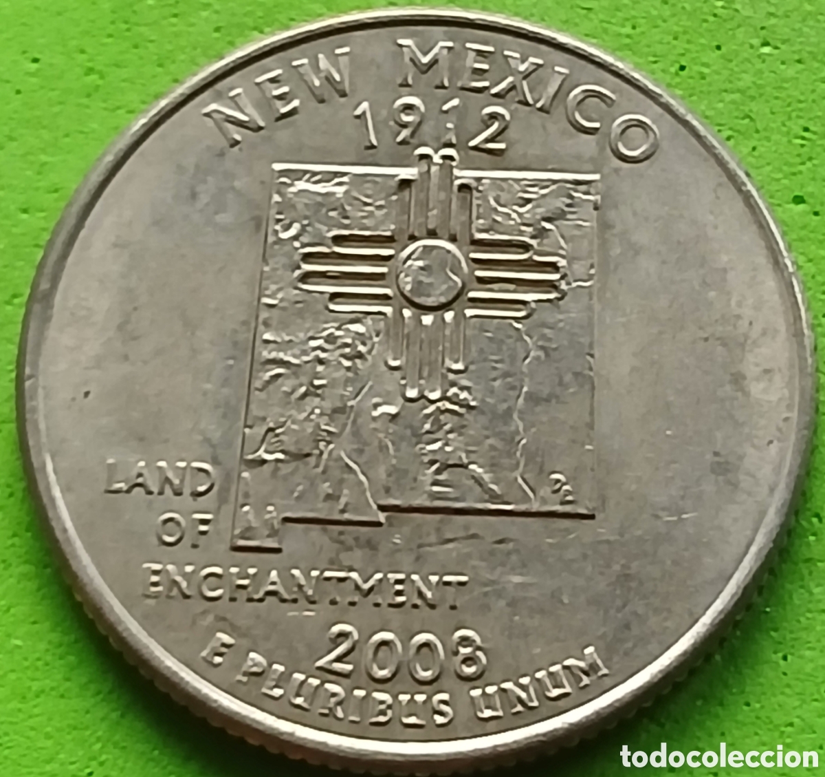 Moedas antigas da Am&eacute;rica: USA quarter dollar 2008 P km#422 Nuevo M&eacute;xico