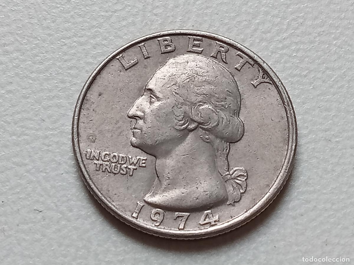 Monedas antiguas de Am&eacute;rica: ESTADOS UNIDOS USA QUARTER DOLLAR 1974 KM.164A