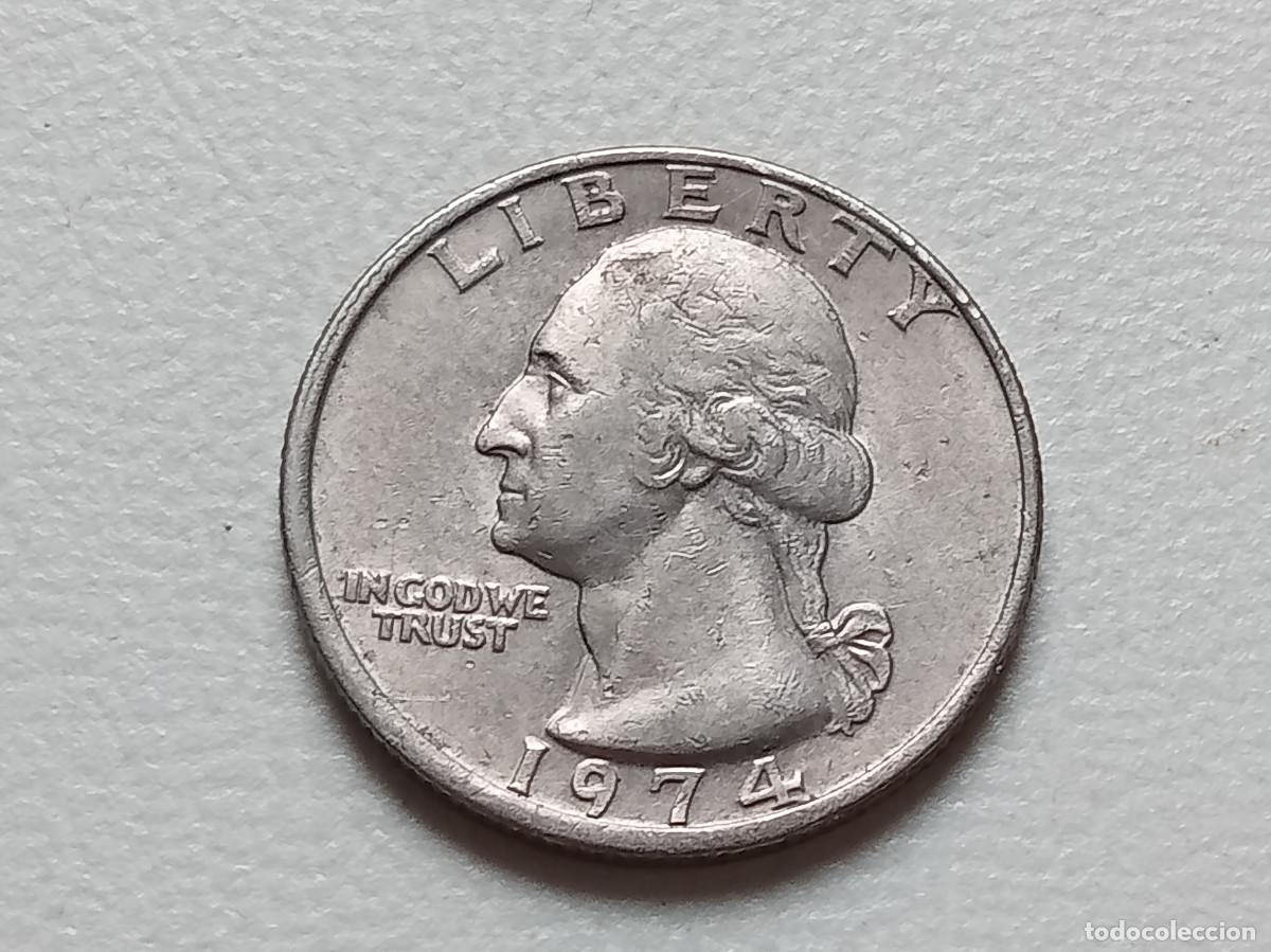 Monedas antiguas de Am&eacute;rica: ESTADOS UNIDOS USA QUARTER DOLLAR 1974 KM.164A