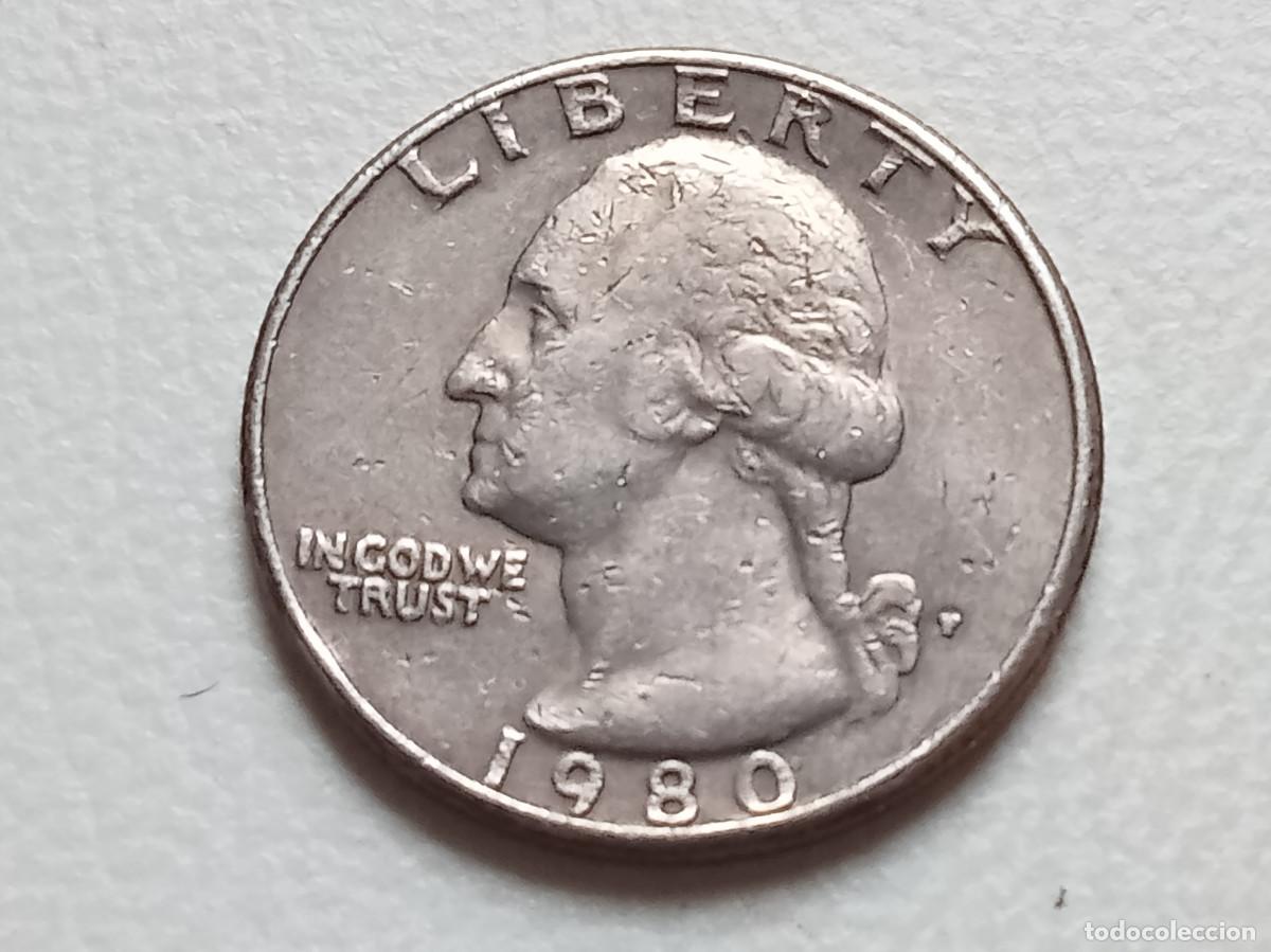 Monedas antiguas de Am&eacute;rica: ESTADOS UNIDOS USA QUARTER DOLLAR 1980 P KM.164A