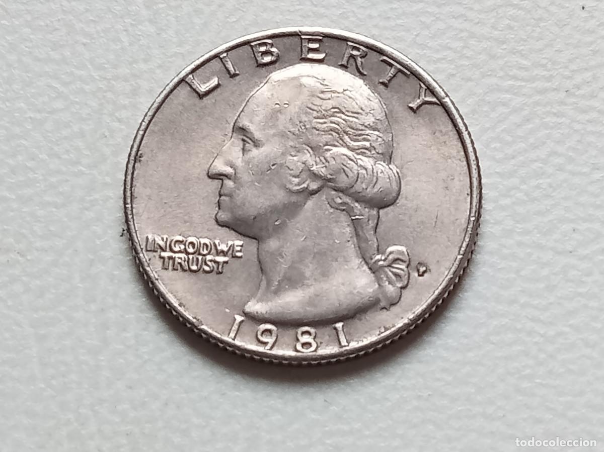 Monedas antiguas de Am&eacute;rica: ESTADOS UNIDOS USA QUARTER DOLLAR 1981 P KM.164A