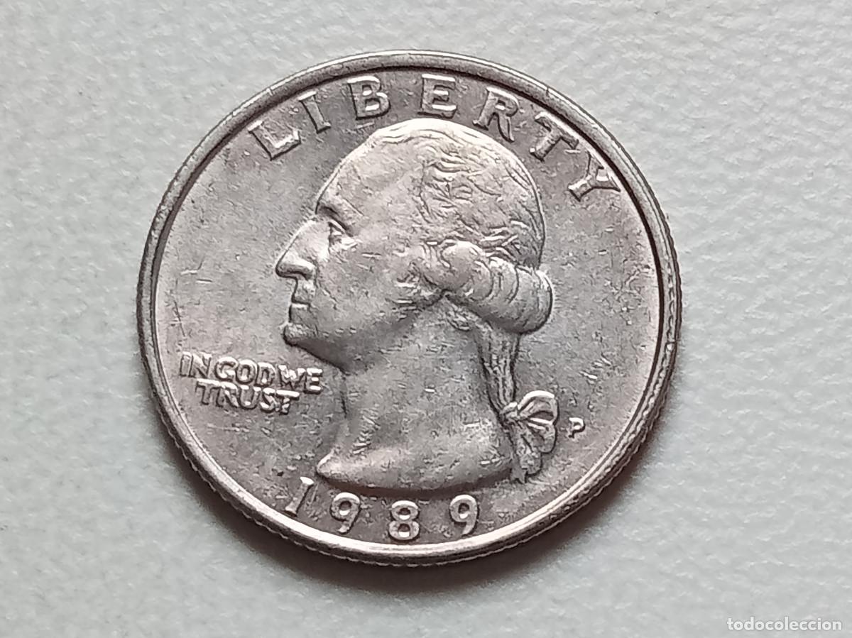 Monedas antiguas de Am&eacute;rica: ESTADOS UNIDOS USA QUARTER DOLLAR 1989 P KM.164A