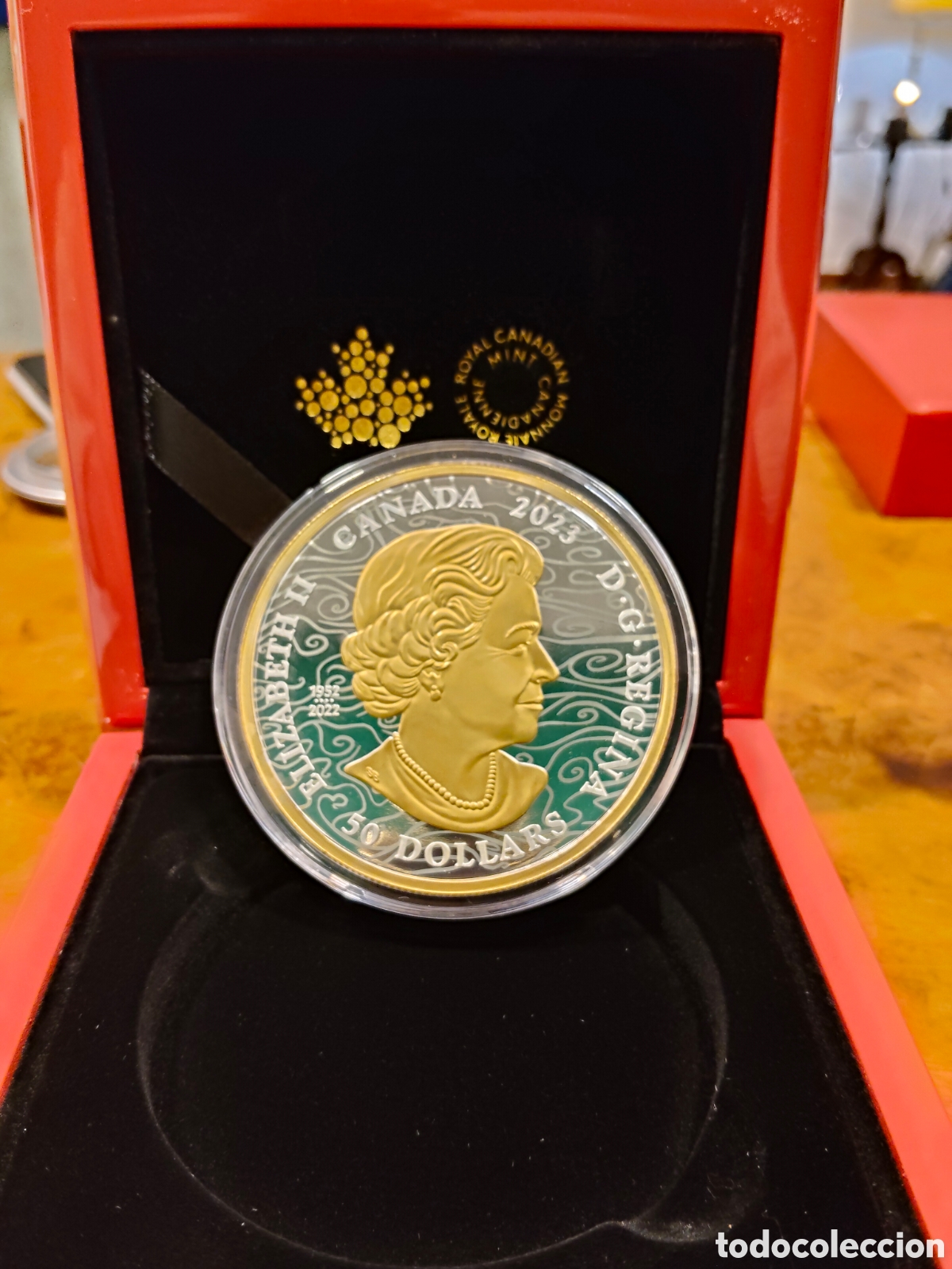 Monedas antiguas de Am&eacute;rica: Heavenly Dragon de 5 onzas de plata pura ($50 D&oacute;lares) de Canad&aacute;, acu&ntilde;ada en 2023
