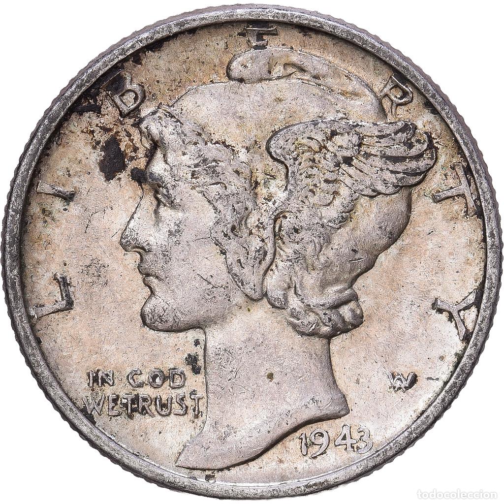 Monedas antiguas de Am&eacute;rica: [#1168234] Estados Unidos, Dime, Mercury Dime, 1943, Philadelphia, Plata, MBC, KM:140
