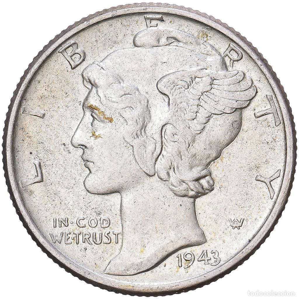 Monedas antiguas de Am&eacute;rica: [#1168235] Estados Unidos, Dime, Mercury Dime, 1943, Philadelphia, Plata, MBC+, KM:140