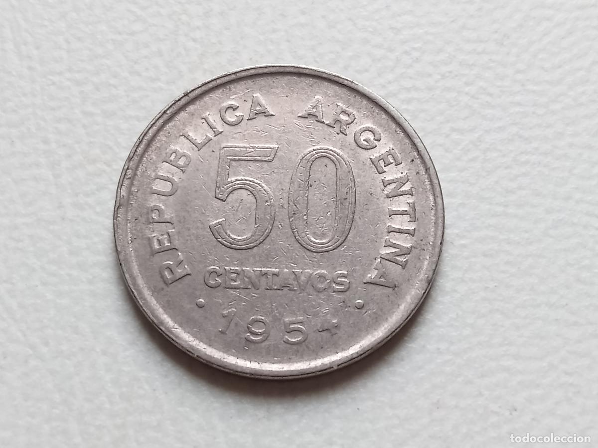 Monedas antiguas de Am&eacute;rica: ARGENTINA 50 CENTAVOS 1954 KM#49