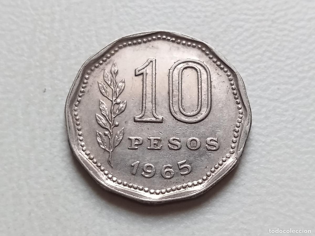 Monedas antiguas de Am&eacute;rica: ARGENTINA 10 PESOS 1965 KM#60