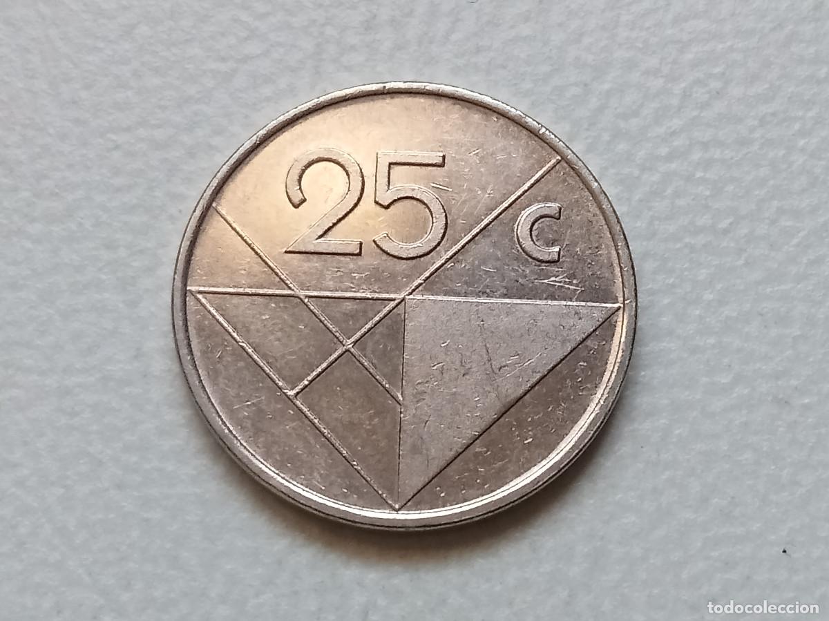 Monedas antiguas de Am&eacute;rica: ARUBA 25 CENTS 1990 KM.3 TIRADA 512 000