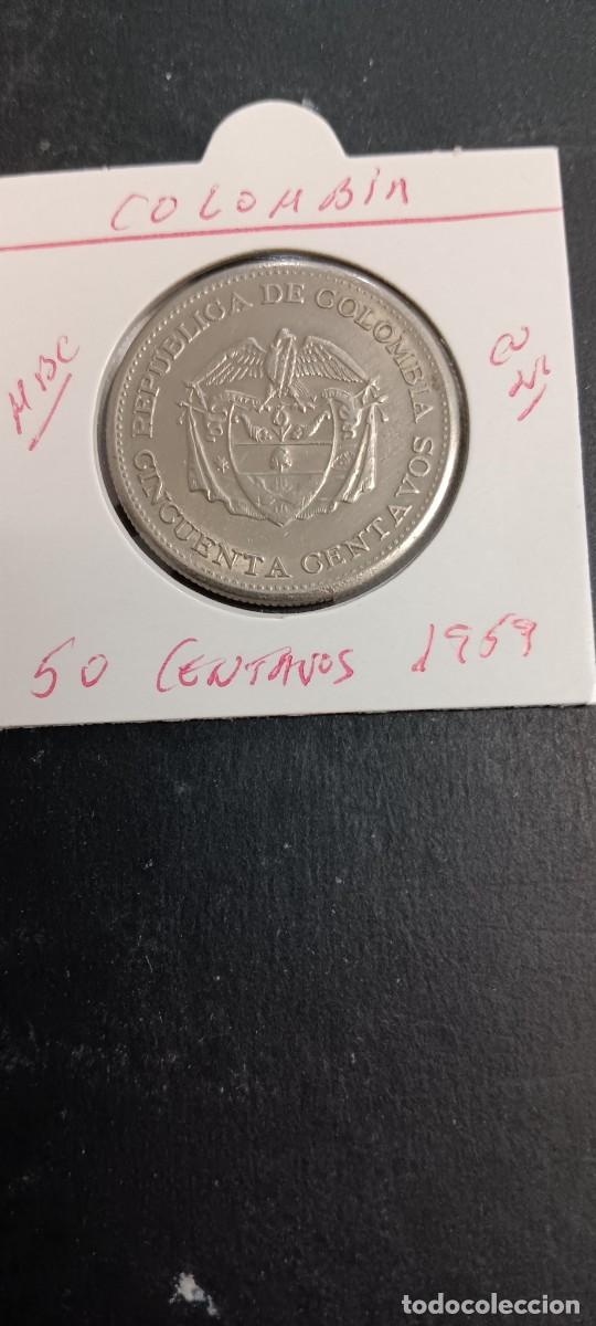 Monedas antiguas de Am&eacute;rica: COLOMBIA 50 CENTAVOS 1959 MBC KM=217 (CUPRONIQUEL)