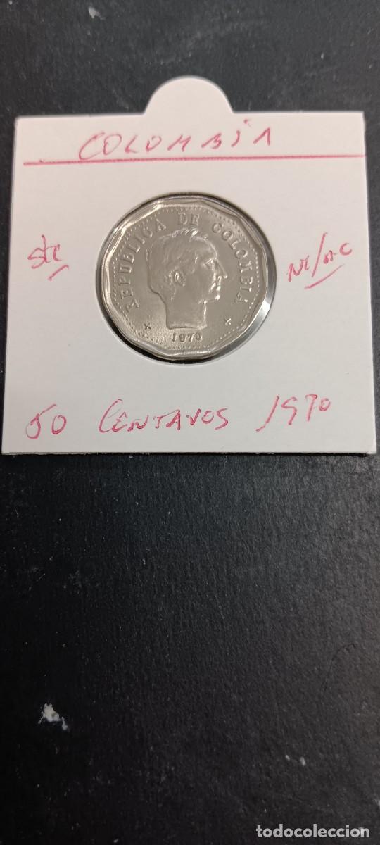Monedas antiguas de Am&eacute;rica: COLOMBIA 50 CENTAVOS 1970 S/C KM=244.1 (NIQUEL-ACERO)