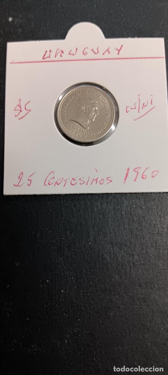 Monedas antiguas de Am&eacute;rica: URUGUAY 25 CENTESIMOS 1960 S/C KM=40 (CUPRONIQUEL)