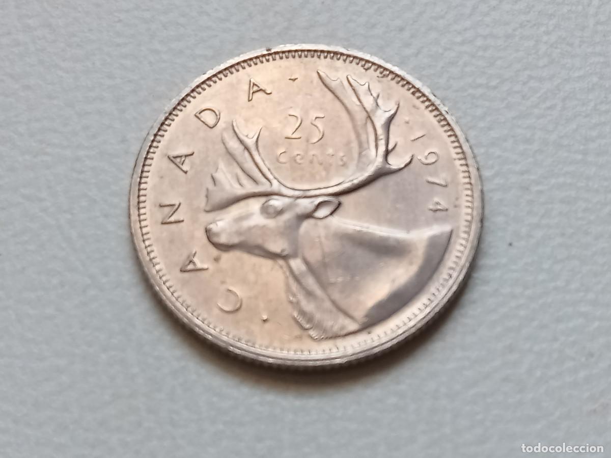 Monedas antiguas de Am&eacute;rica: CANAD&Aacute; 25 CENTS 1974 KM74
