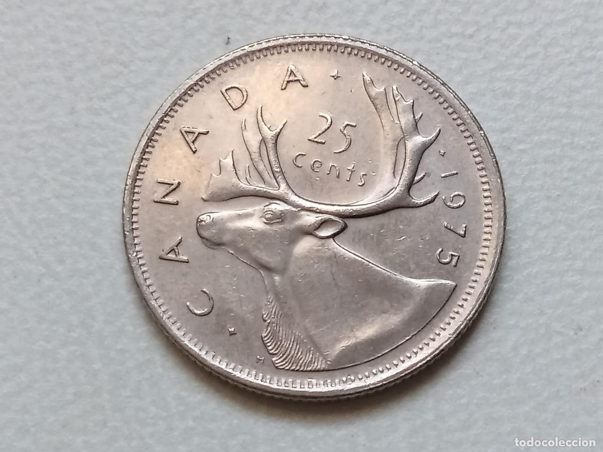 Monedas antiguas de Am&eacute;rica: CANAD&Aacute; 25 CENTS 1975 KM74