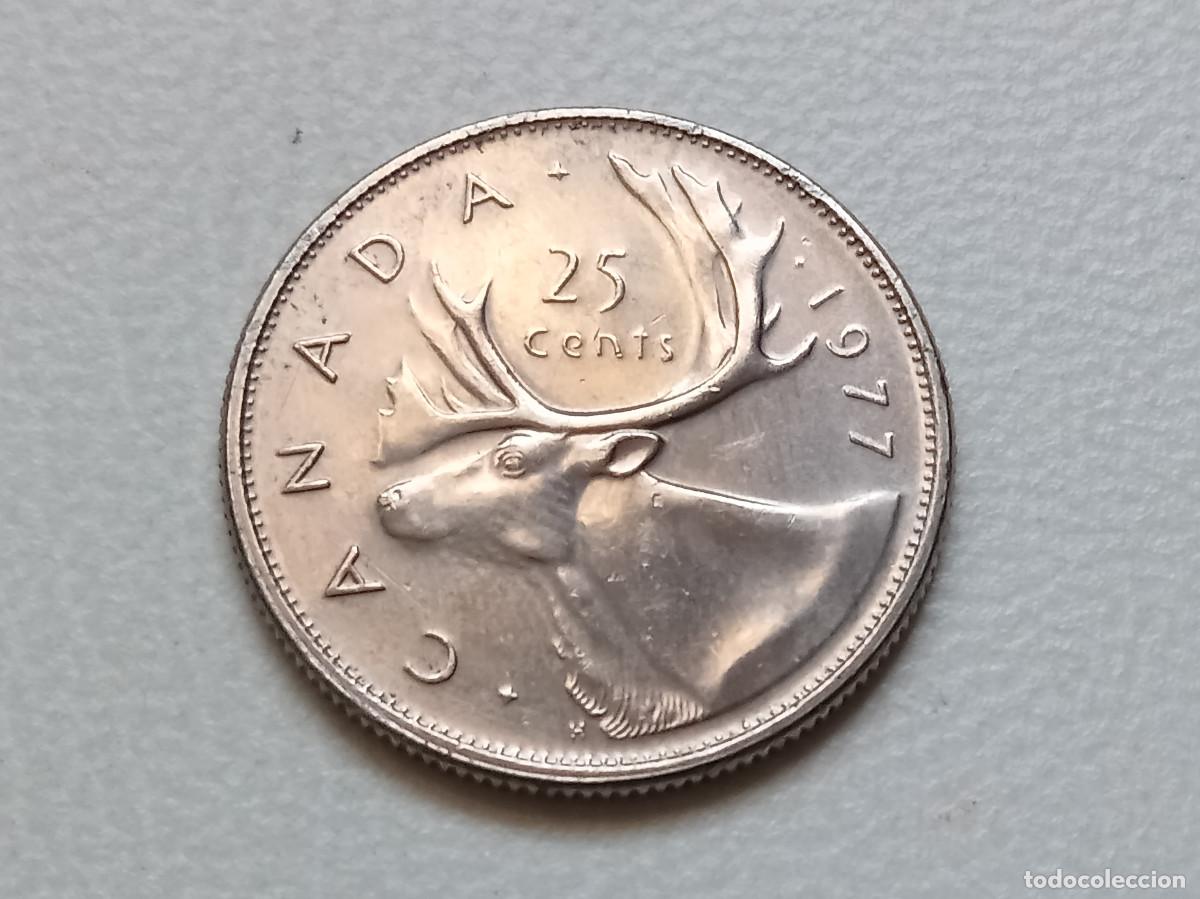 Monedas antiguas de Am&eacute;rica: CANAD&Aacute; 25 CENTS 1977 KM74