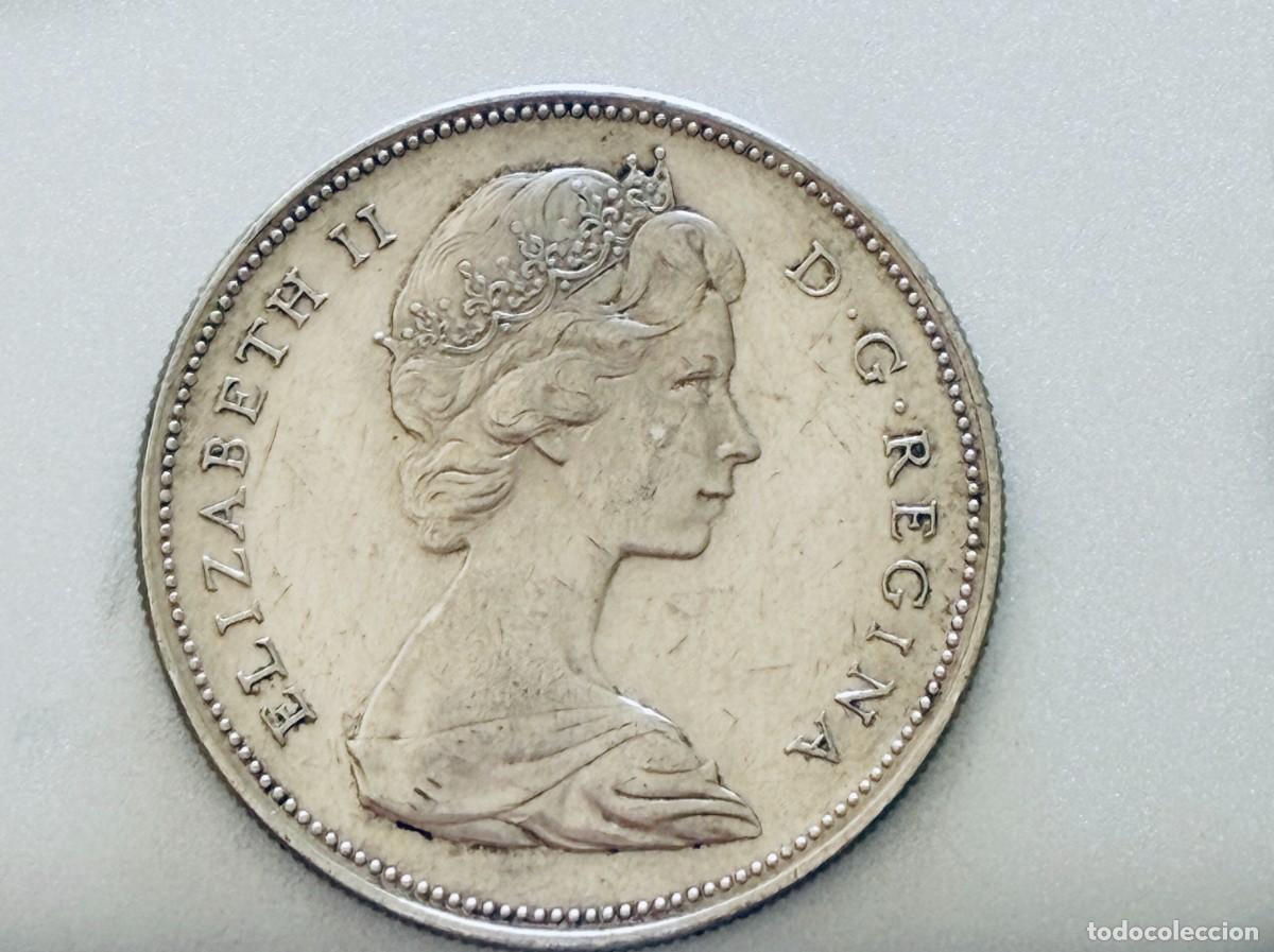 Monedas antiguas de Am&eacute;rica: 1 D&oacute;lar Canad&aacute; 1966 &ndash; Plata 800 &ndash; Isabel II