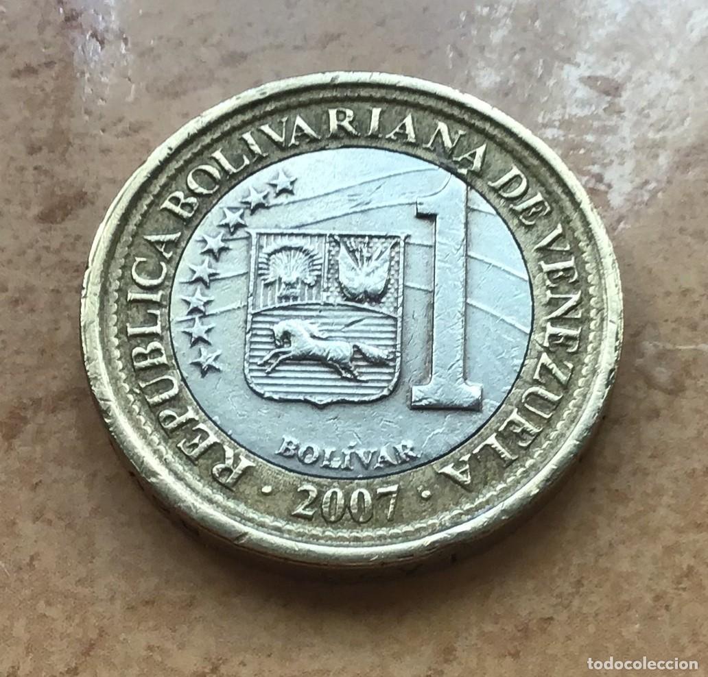 Monedas antiguas de Am&eacute;rica: 1 bol&iacute;var de Venezuela. A&ntilde;o 2007