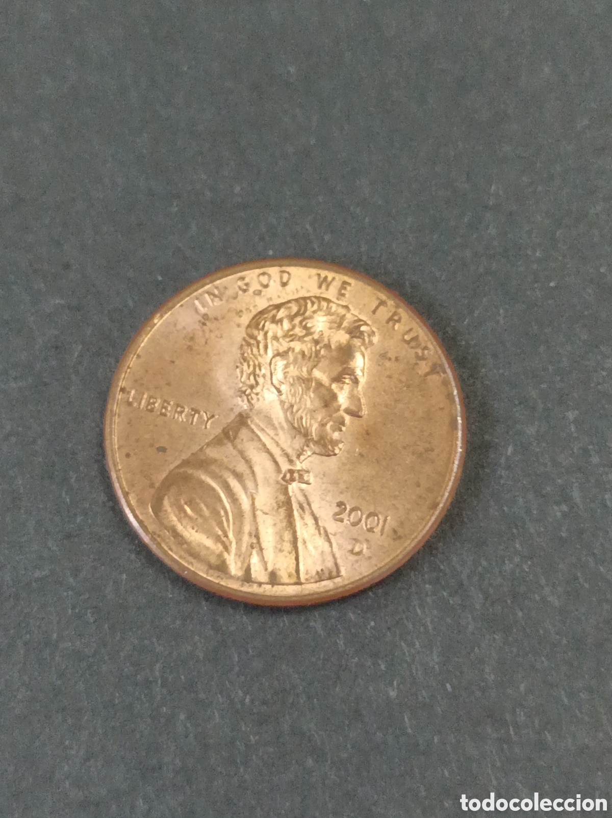 Monedas antiguas de Am&eacute;rica: 1 cent de Estados Unidos de 2001 D