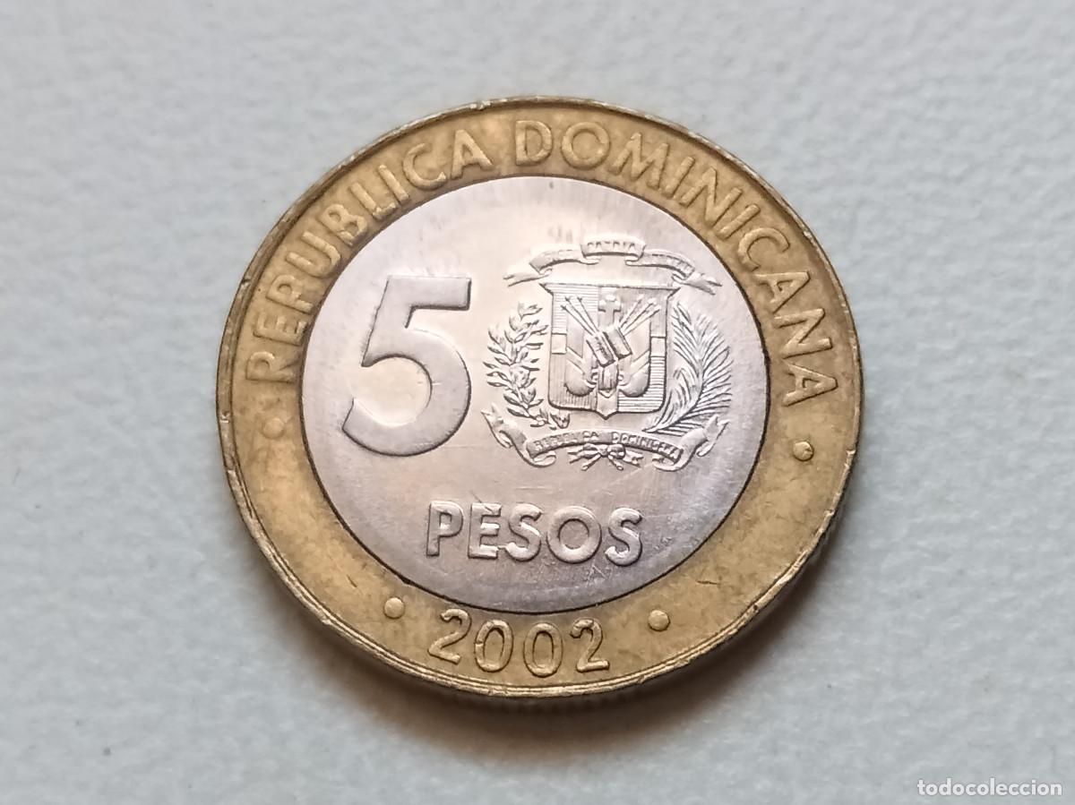 Monedas antiguas de Am&eacute;rica: REP&Uacute;BLICA DOMINICANA 5 PESOS 2002 KM#89 EBC