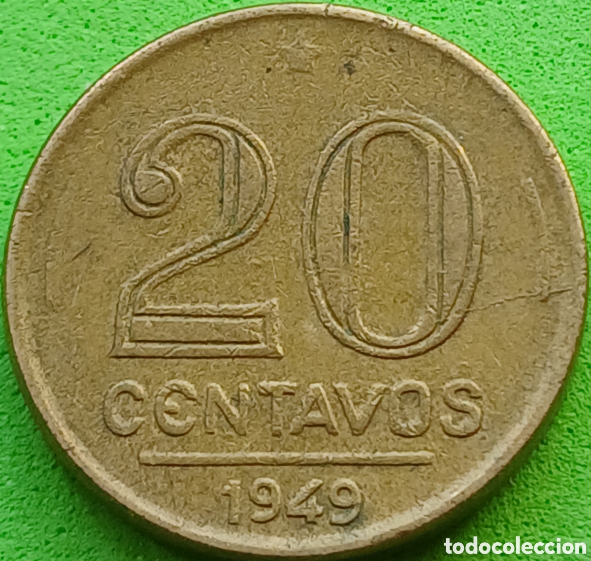 Monedas antiguas de Am&eacute;rica: Brasil 20 centavos 1949 km#562 Ruy Barbosa