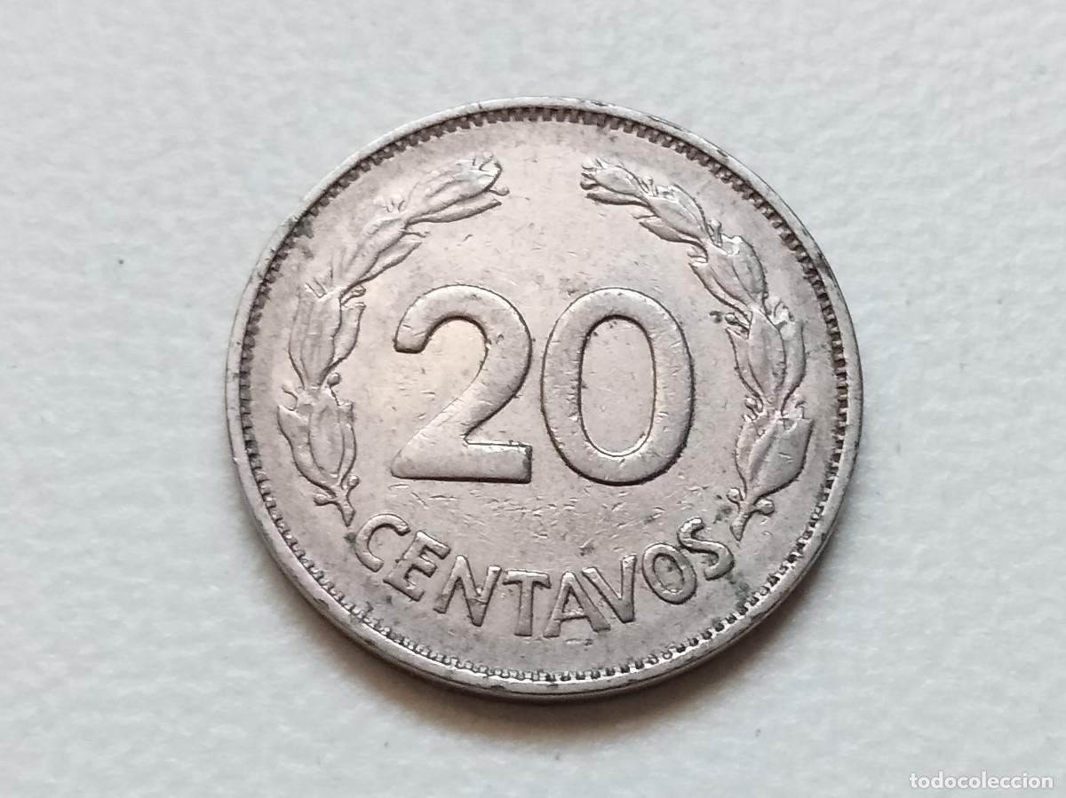 Monedas antiguas de Am&eacute;rica: ECUADOR 20 CENTAVOS 1969 KM#77.1C