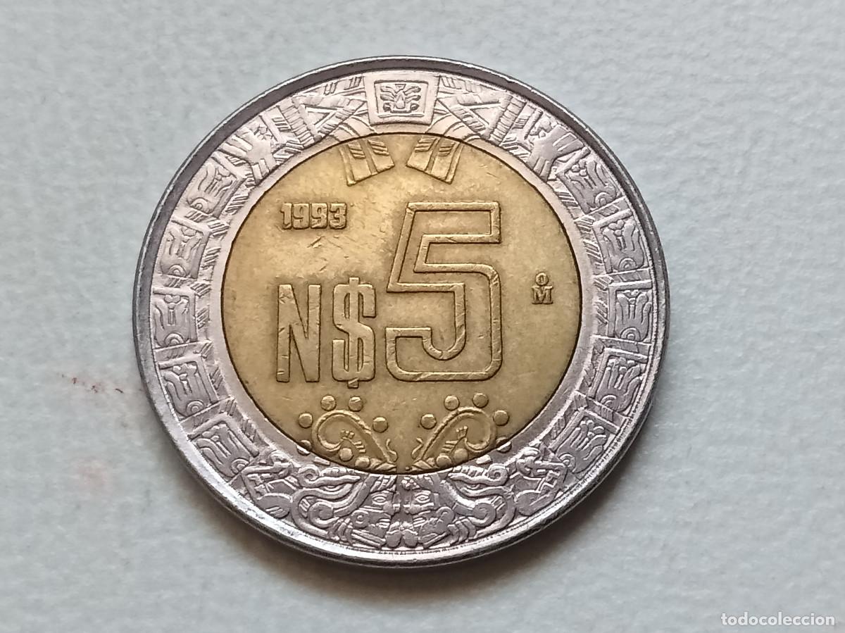 Monedas antiguas de Am&eacute;rica: M&Eacute;XICO 5 NUEVOS PESOS 1993 KM#552