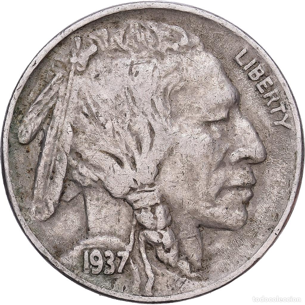 Monedas antiguas de Am&eacute;rica: [#1168337] Estados Unidos, 5 Cents, Buffalo Nickel, 1937, U.S. Mint, Cobre - n&iacute;quel, BC+