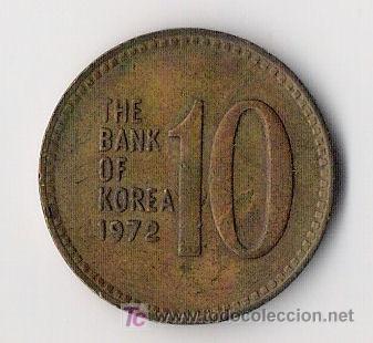 Monedas antiguas de Asia: 10 WON. COREA DEL SUR. 1972. KM#6A. - Foto 1
