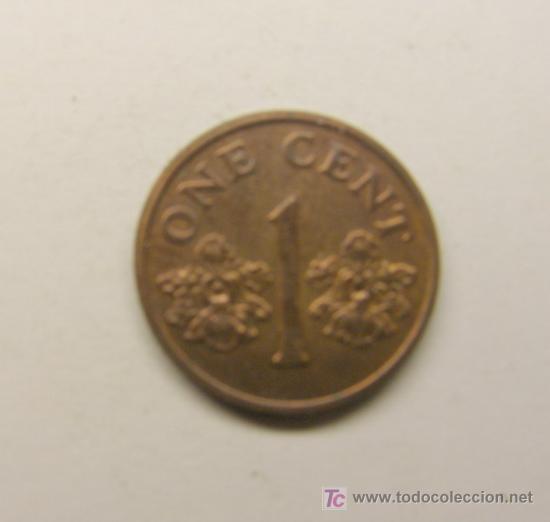 Monedas antiguas de Asia: Moneda de 1 centavo, a&ntilde;o 1986.  Singapur. - Foto 2