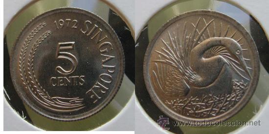 Alte M&uuml;nzen aus Asien: SINGAPUR SINGAPORE 5 CENTS 1972, SC