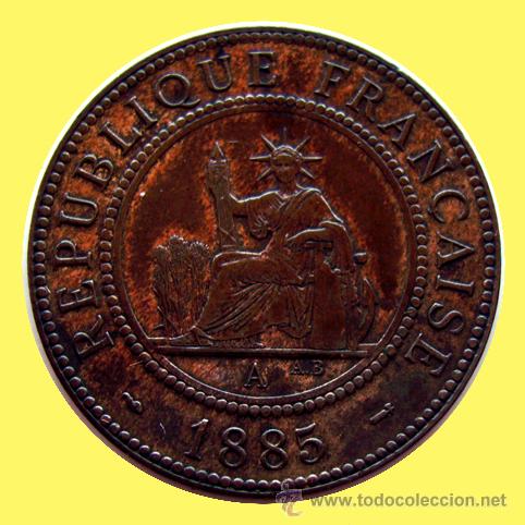 Monedas antiguas de Asia: INDOCHINA FRANCESA . 1 CENT 1885 - Foto 1
