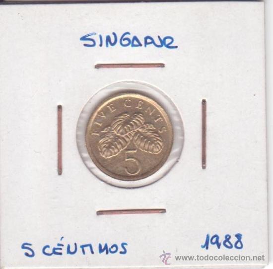 Monedas antiguas de Asia: 5 C&eacute;ntimos 1988 Singapur - Foto 1