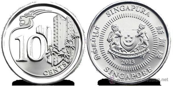 Monedas antiguas de Asia: Singapur 10 cent 2013 - Foto 1